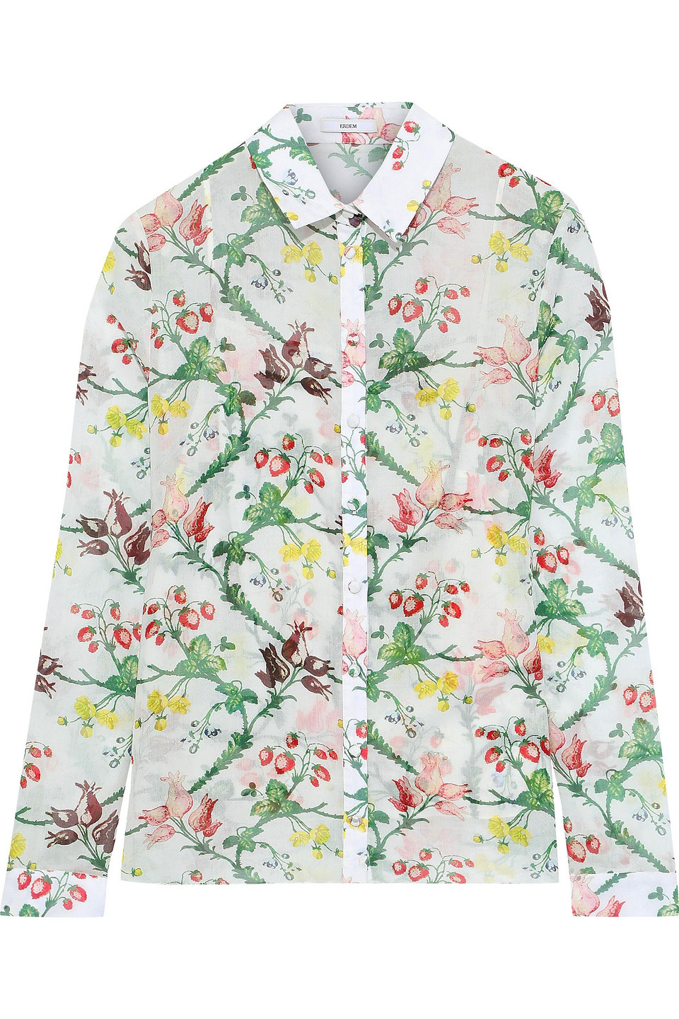 Erdem Woman Cecilia Printed Cotton-gauze Shirt Off-white Size 10