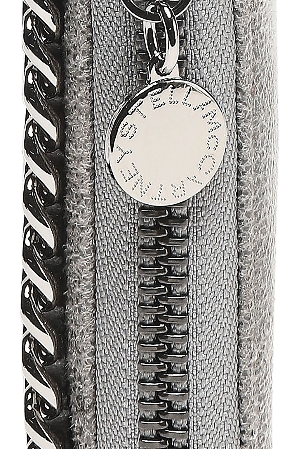 STELLA MCCARTNEY Falabella chain-trimmed faux brushed-leather continental wallet