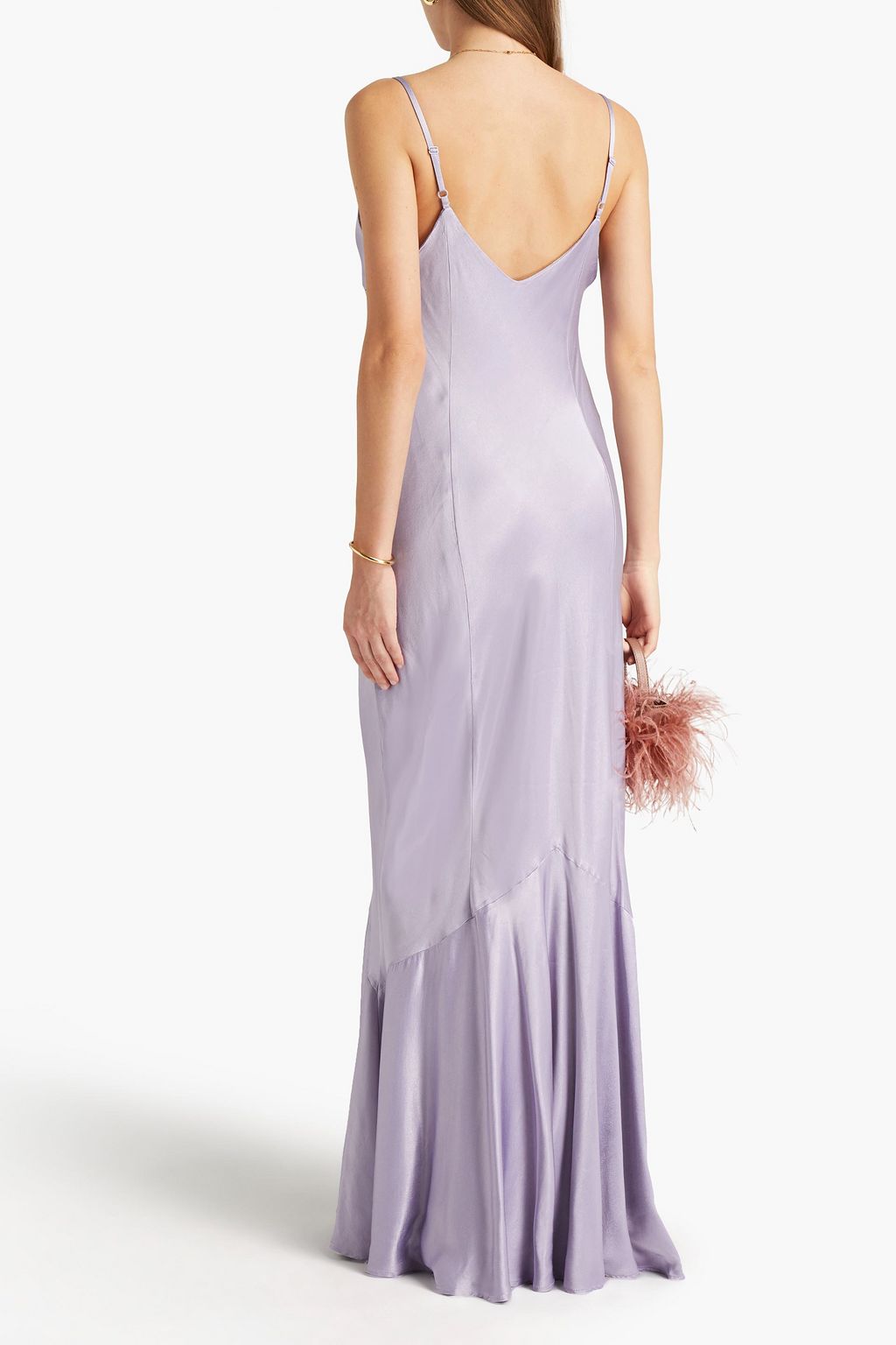 GHOST LONDON Hollywood Bella satin-crepe maxi slip dress