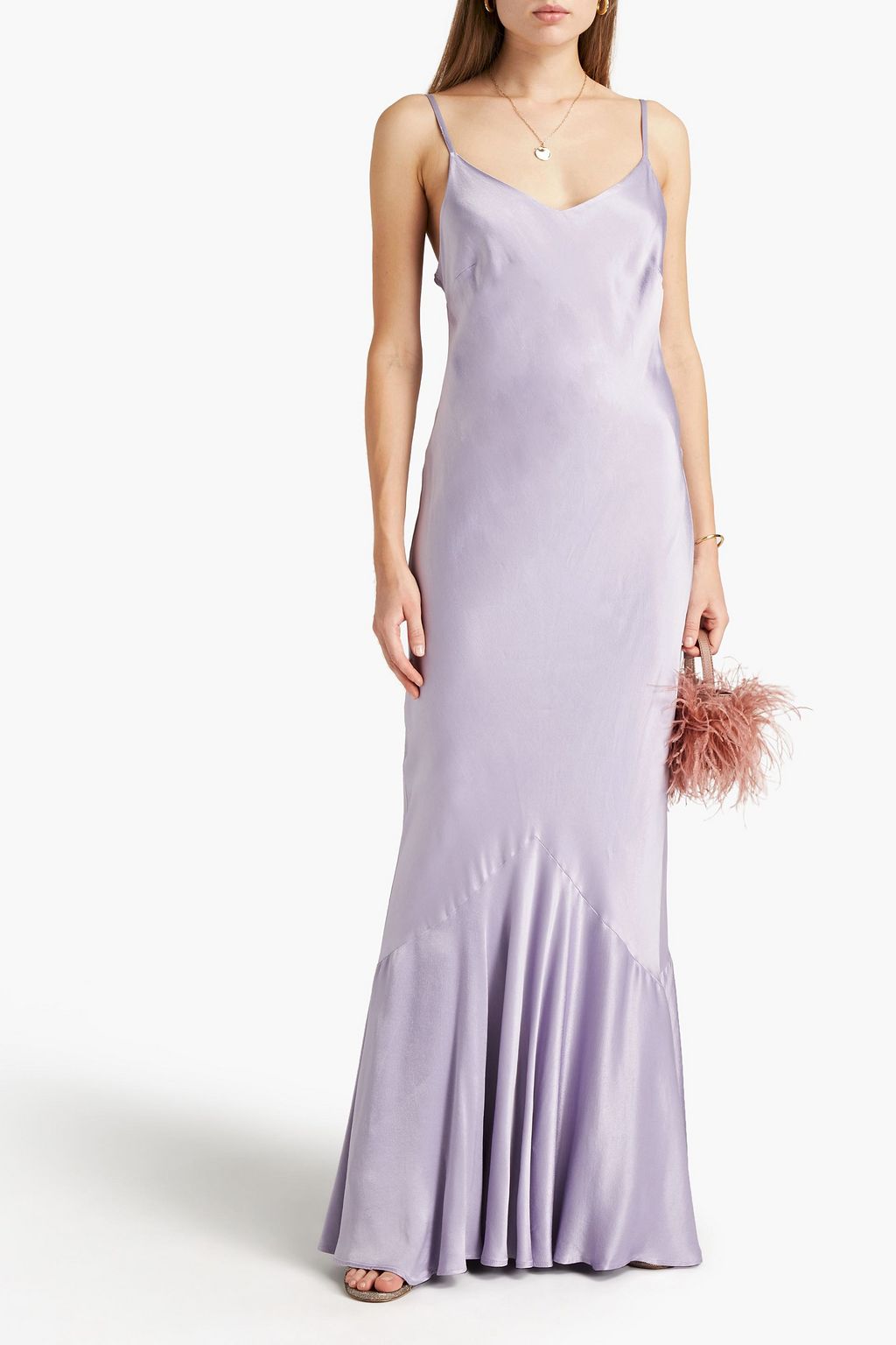GHOST LONDON Hollywood Bella satin-crepe maxi slip dress
