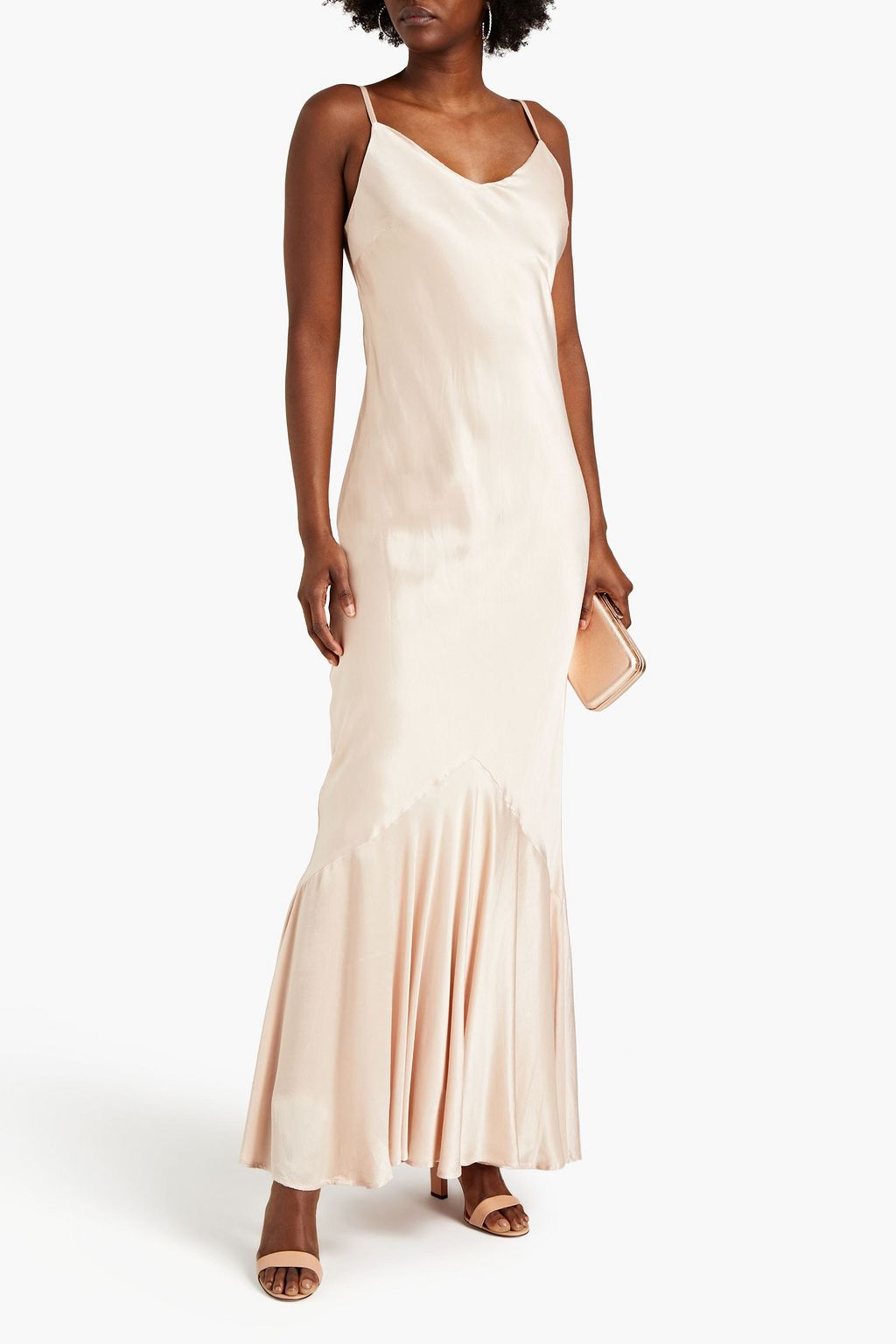 GHOST LONDON Hollywood Bella satin-crepe maxi slip dress
