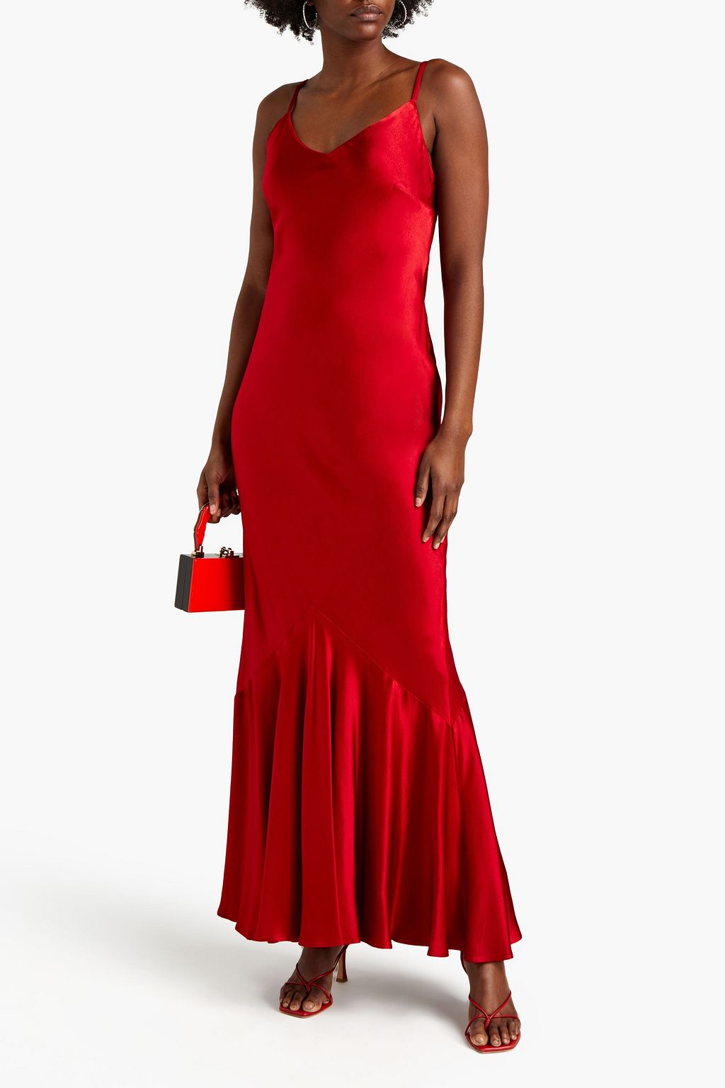 GHOST LONDON Hollywood Bella satin-crepe maxi slip dress