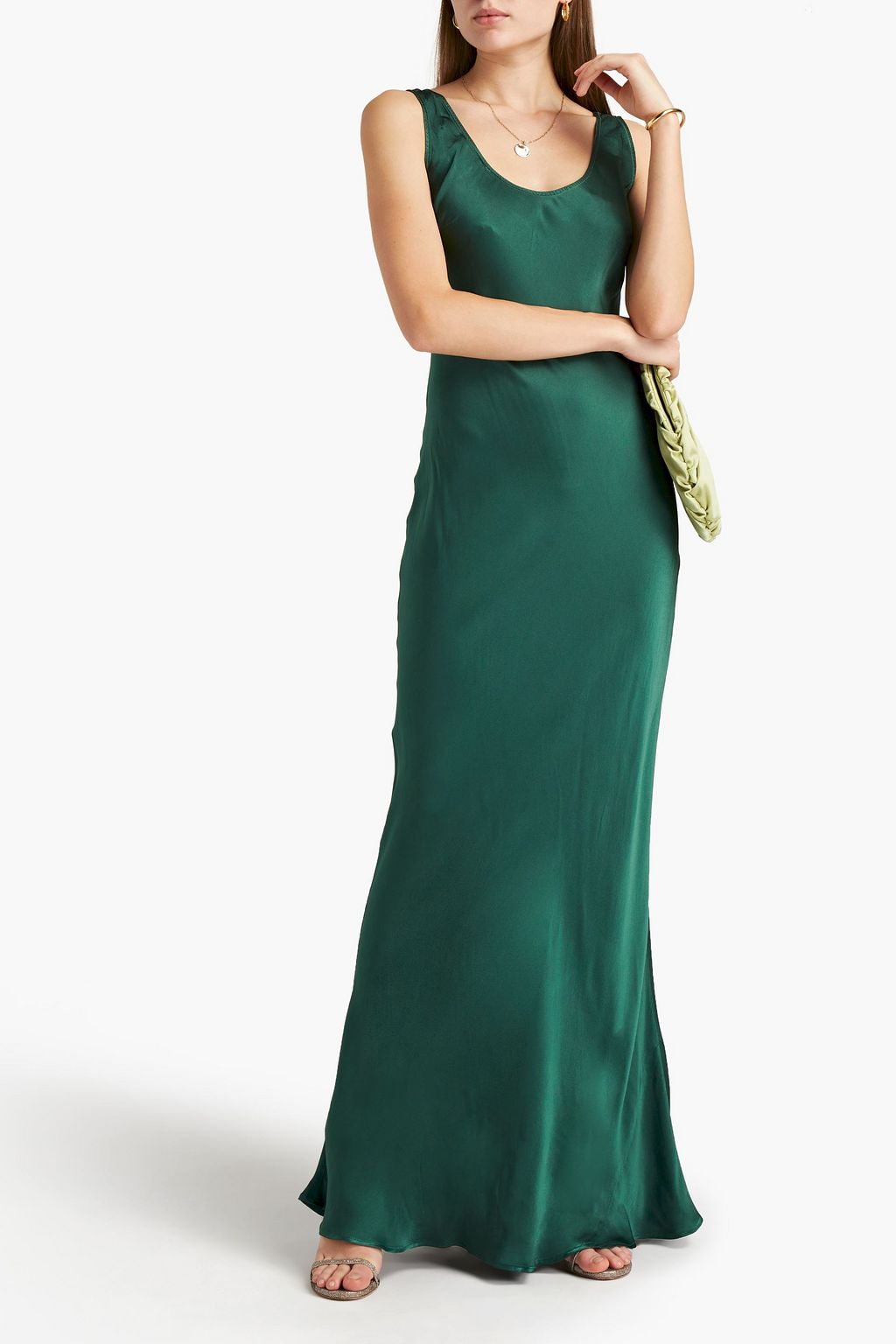 GHOST LONDON Remi satin-crepe maxi dress