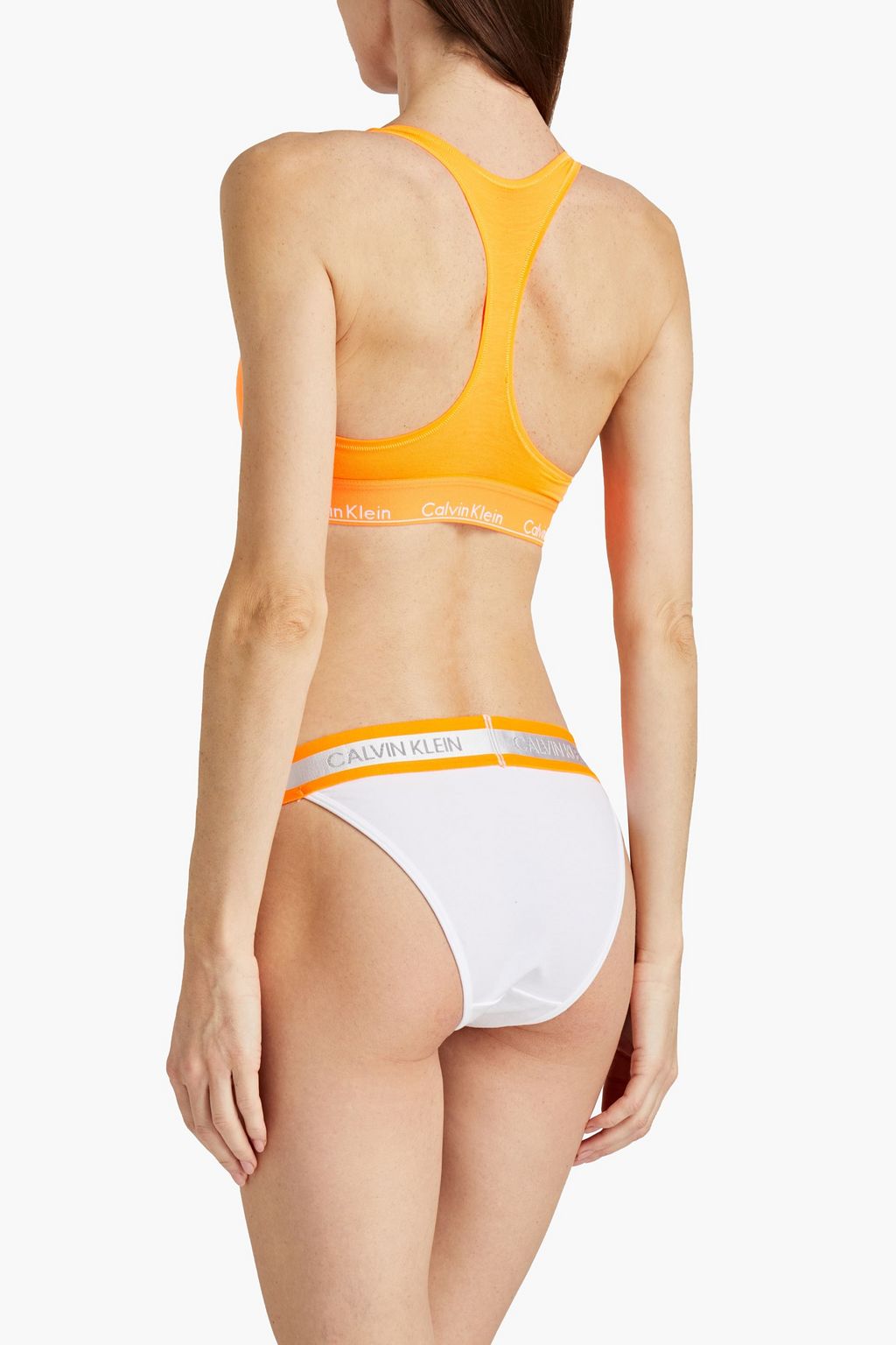 CALVIN KLEIN Neon stretch-jersey sports bra