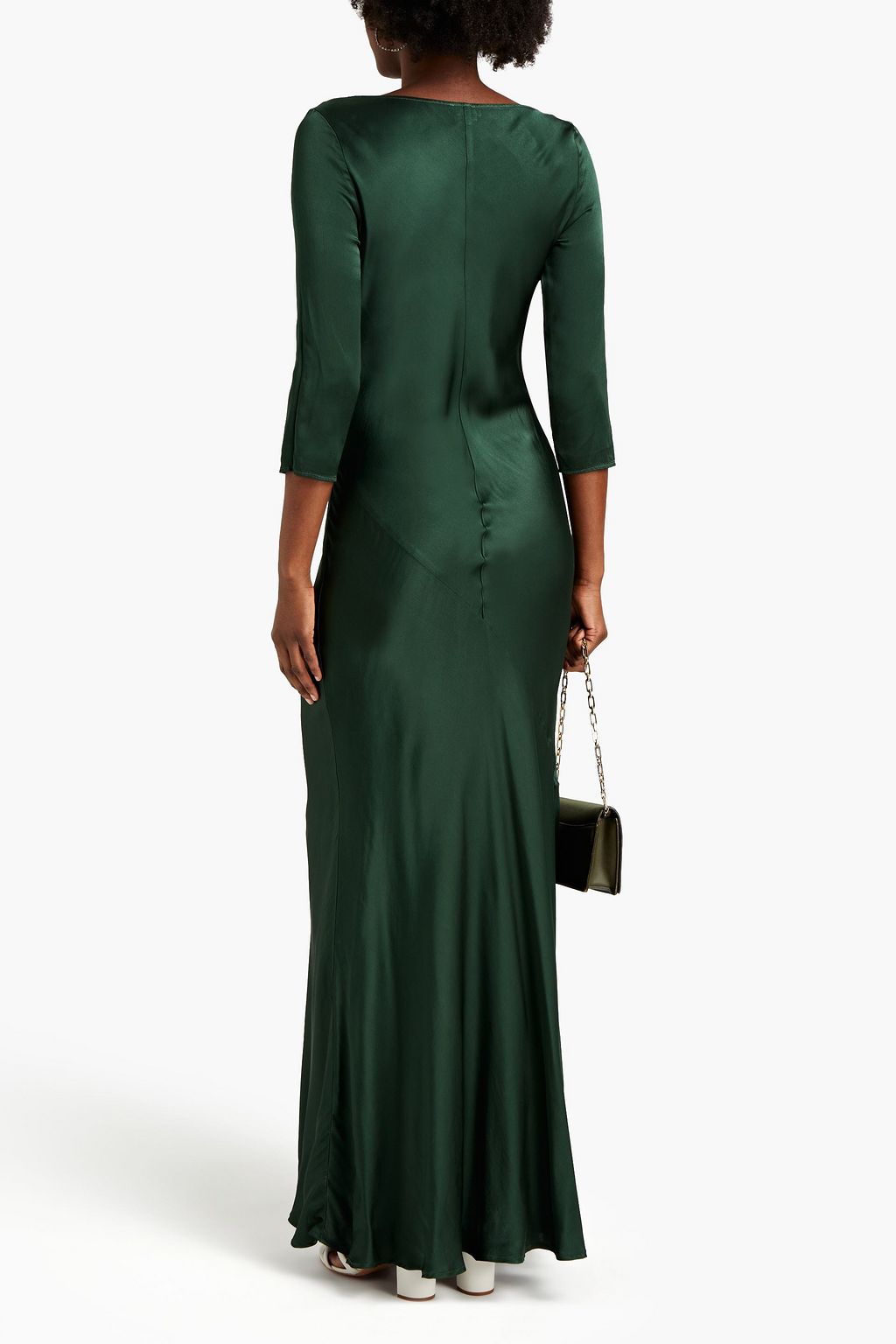 GHOST LONDON Myla draped satin-crepe maxi dress