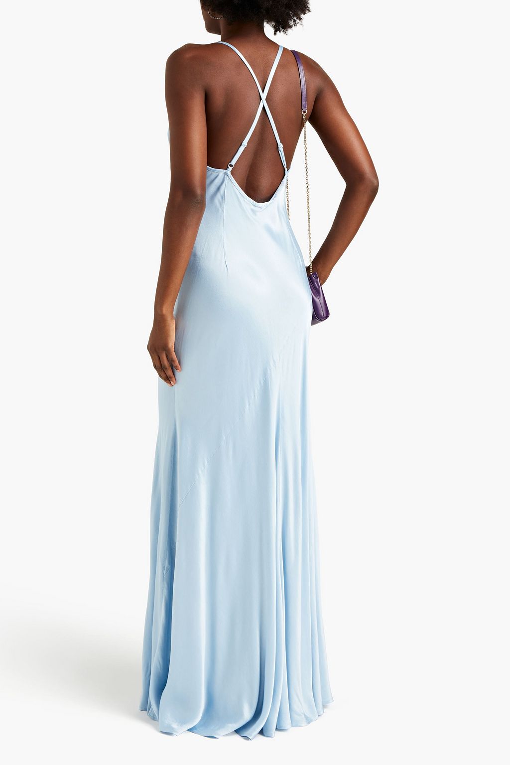 GHOST LONDON Jules draped satin-crepe maxi slip dress