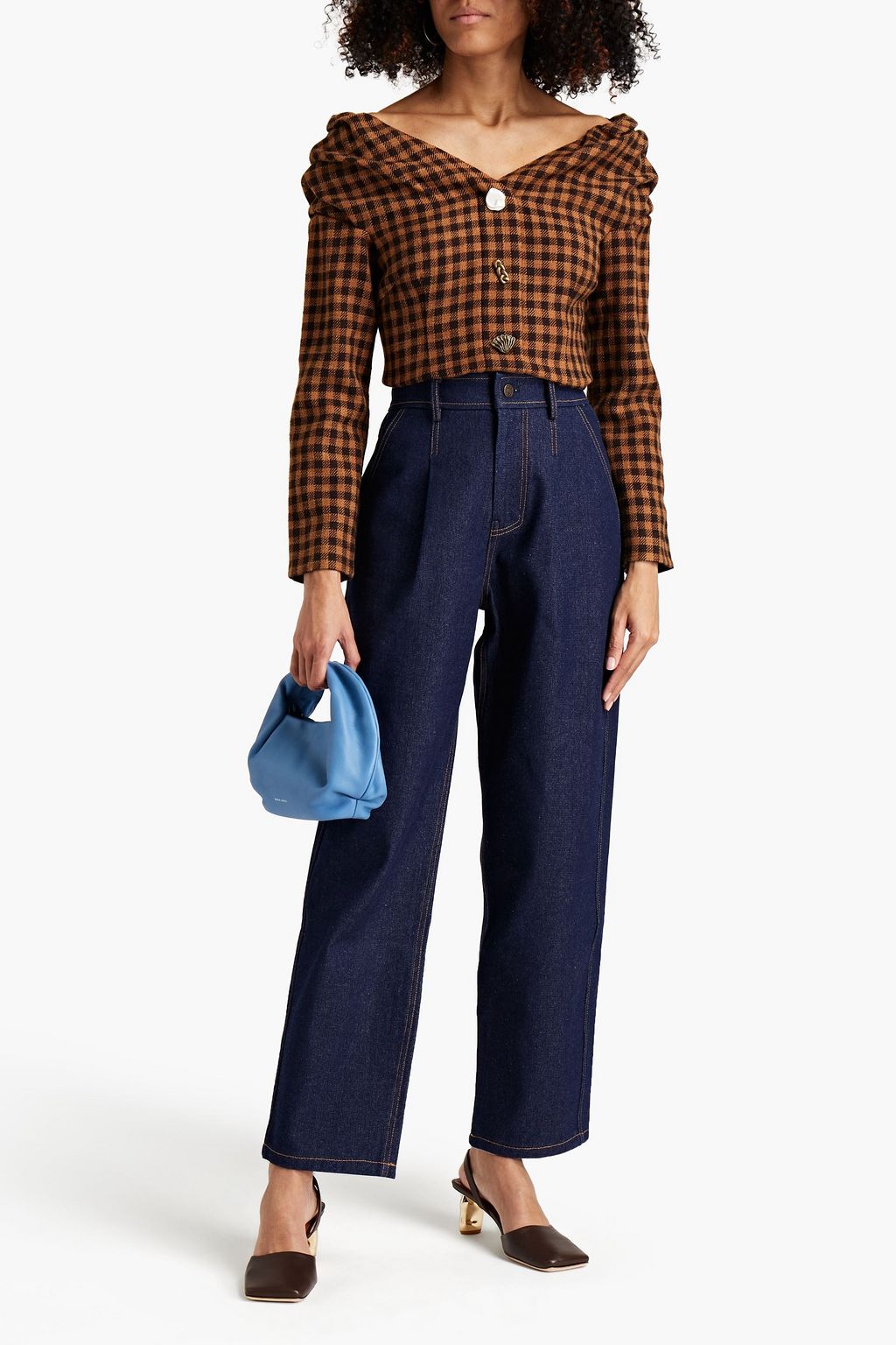 REJINA PYO Pleated high-rise straight-leg jeans