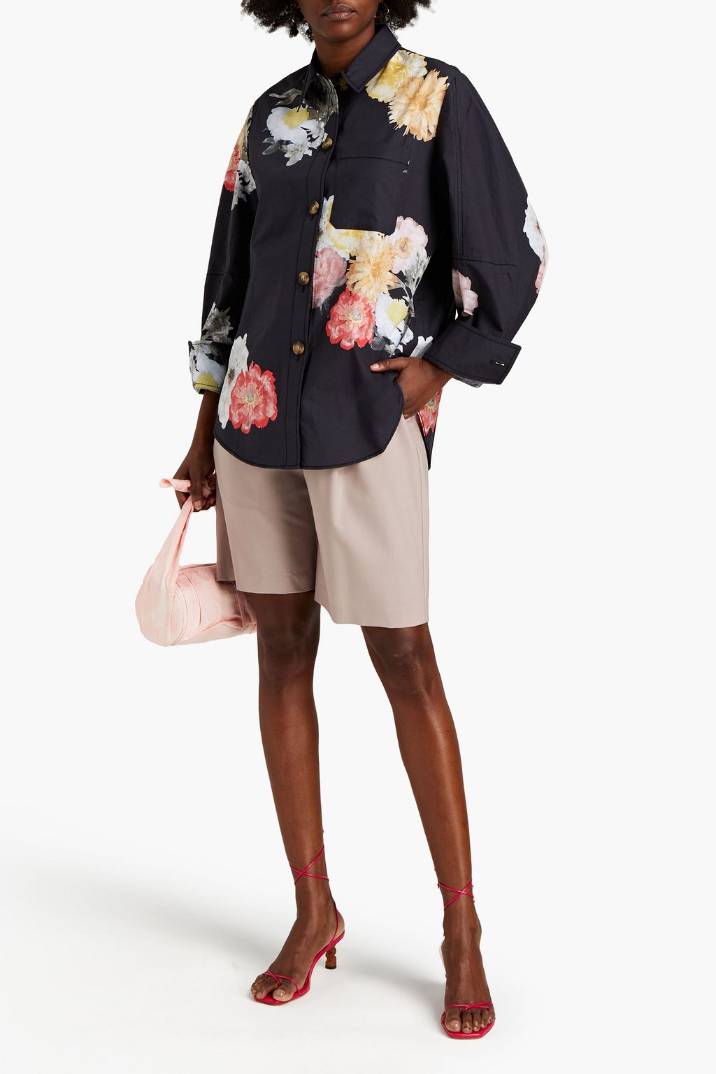 REJINA PYO Kinsey floral-print cotton-poplin shirt