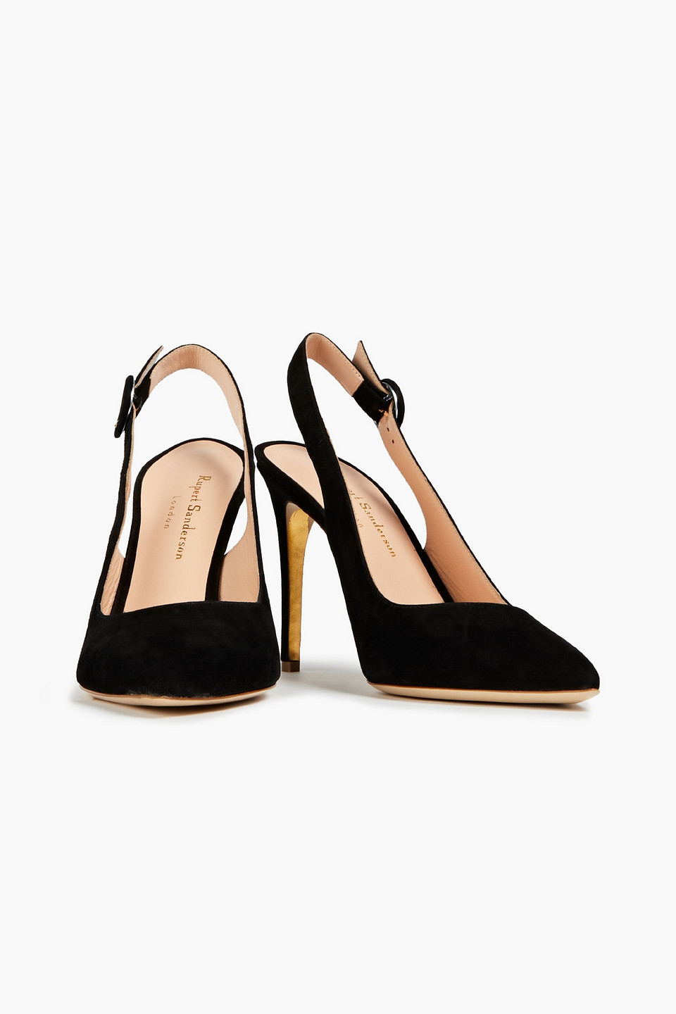 Rupert Sanderson Suede Slingback Pumps In Black