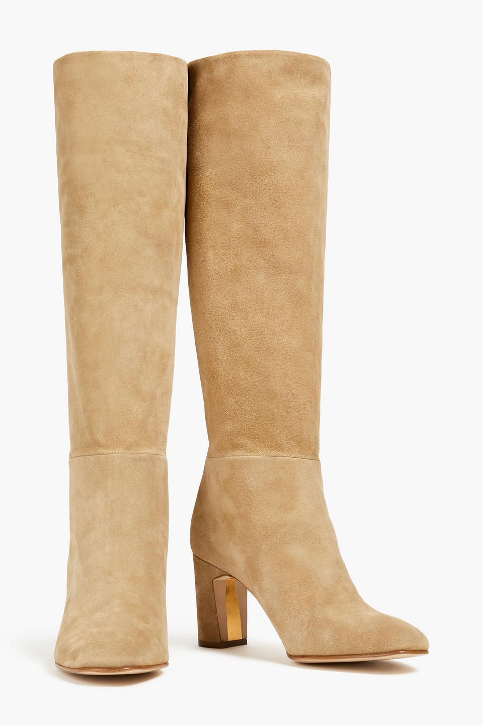 Rupert Sanderson Au Revoir Suede Knee Boots In Brown
