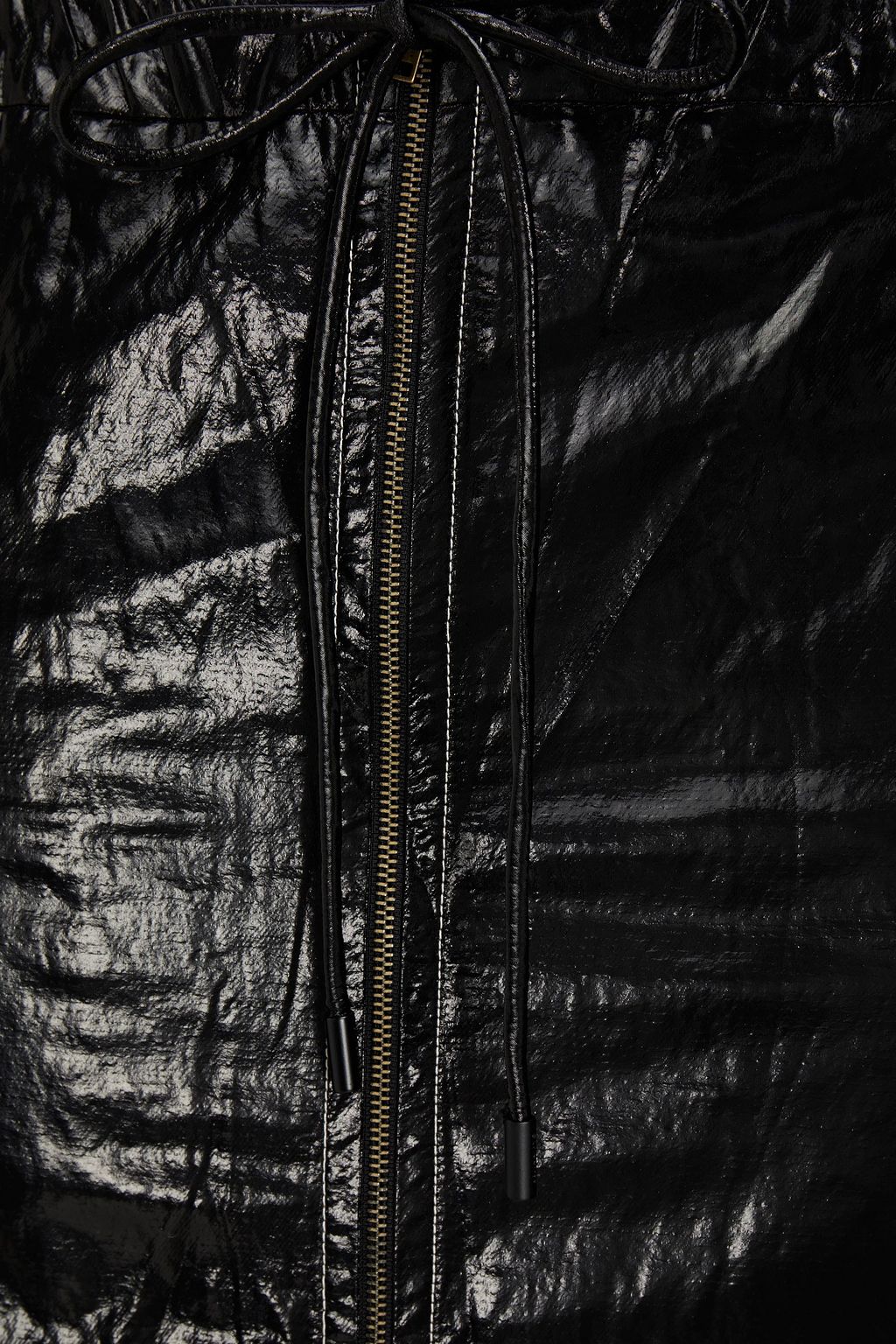 REJINA PYO Lina coated crinkled satin-twill skirt