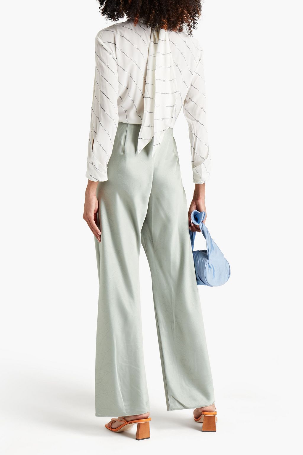 REJINA PYO Jessie cutout printed silk crepe de chine blouse