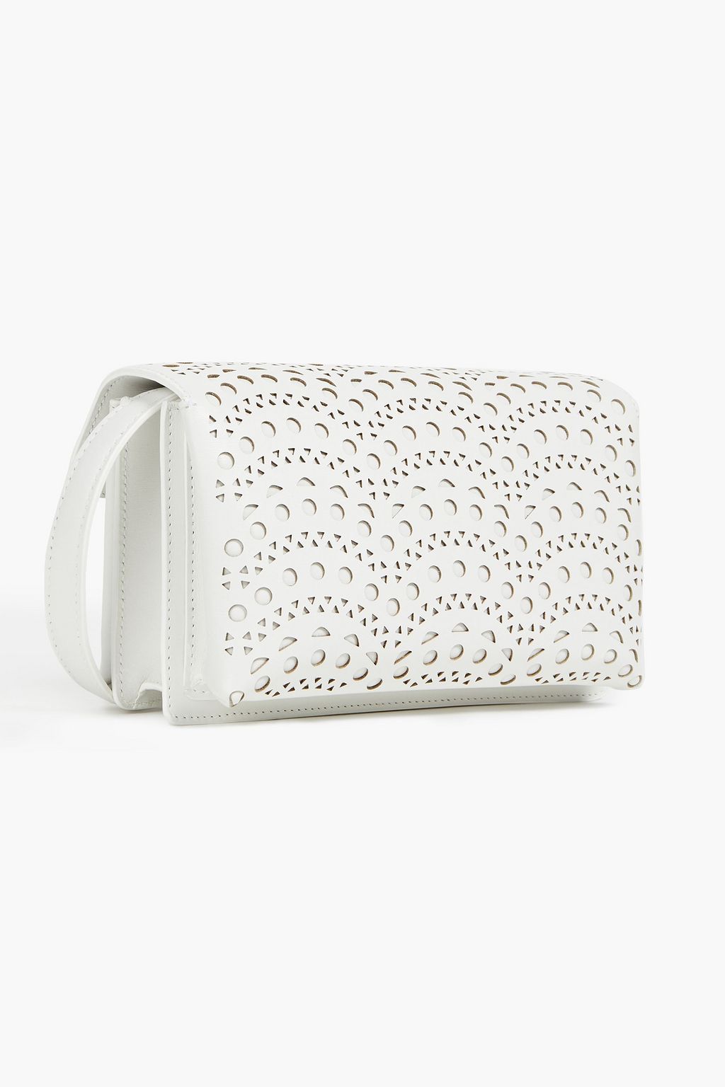 White Lasercut leather shoulder bag ALAÏA THE