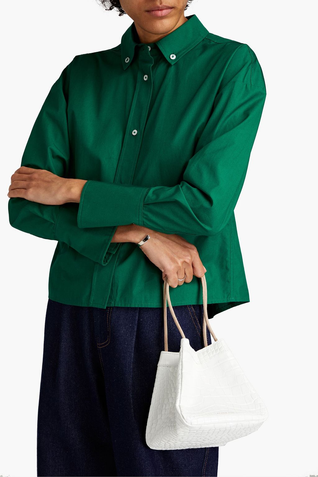 REJINA PYO Rita Tote Bag aus Leder mit Krokodileffekt