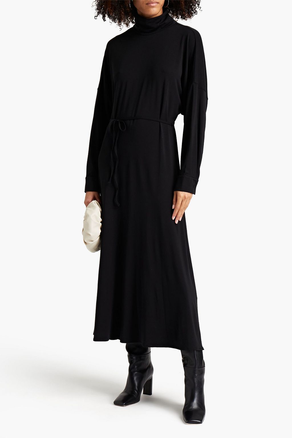 BITE STUDIOS Belted Tencel-blend stretch-jersey midi dress