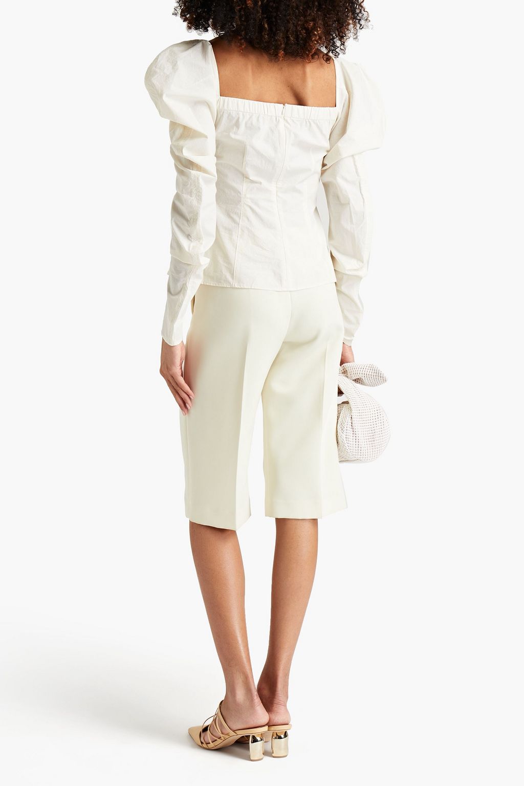 REJINA PYO Odelia button-embellished cotton-poplin blouse