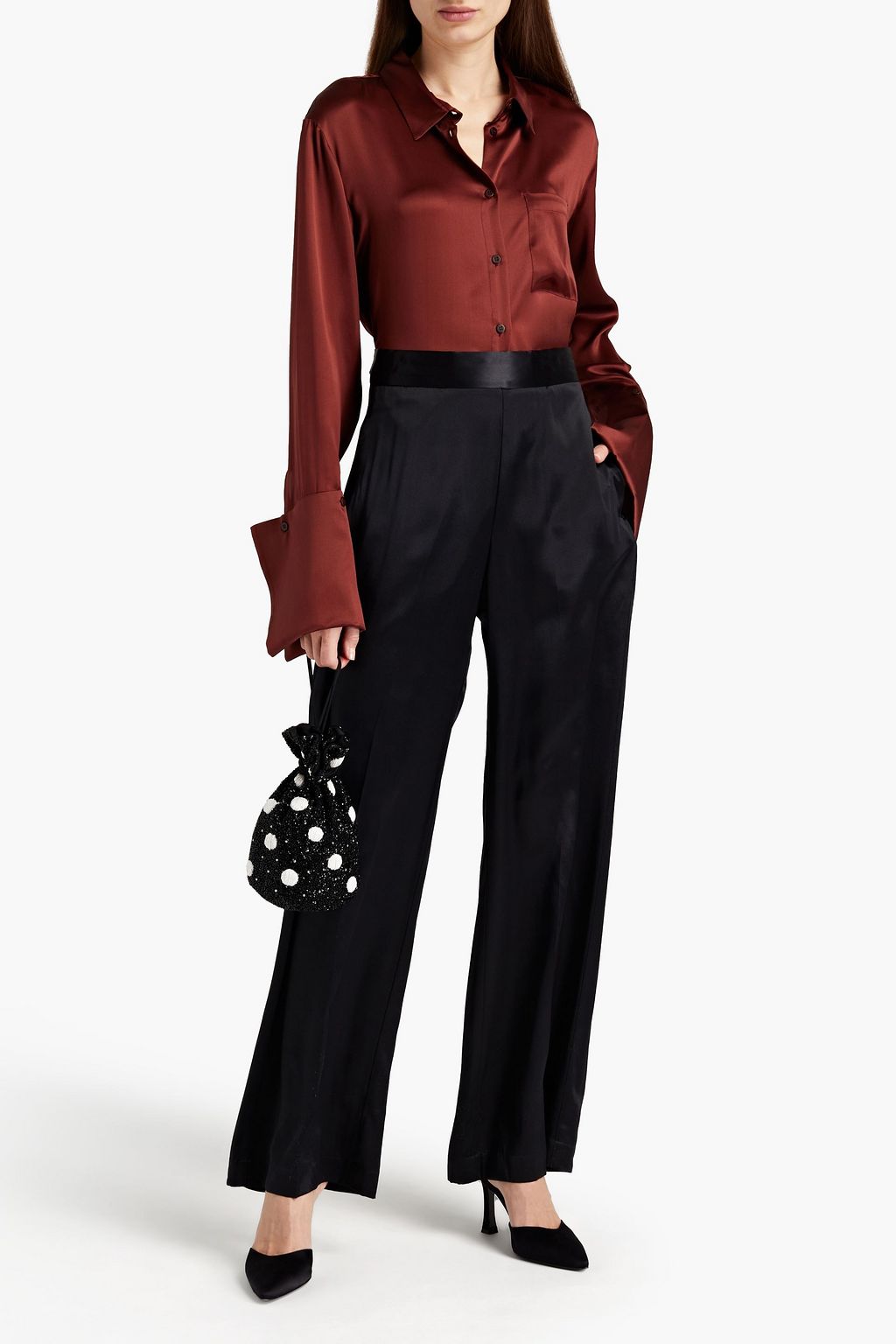 BITE STUDIOS Silk-satin wide-leg pants