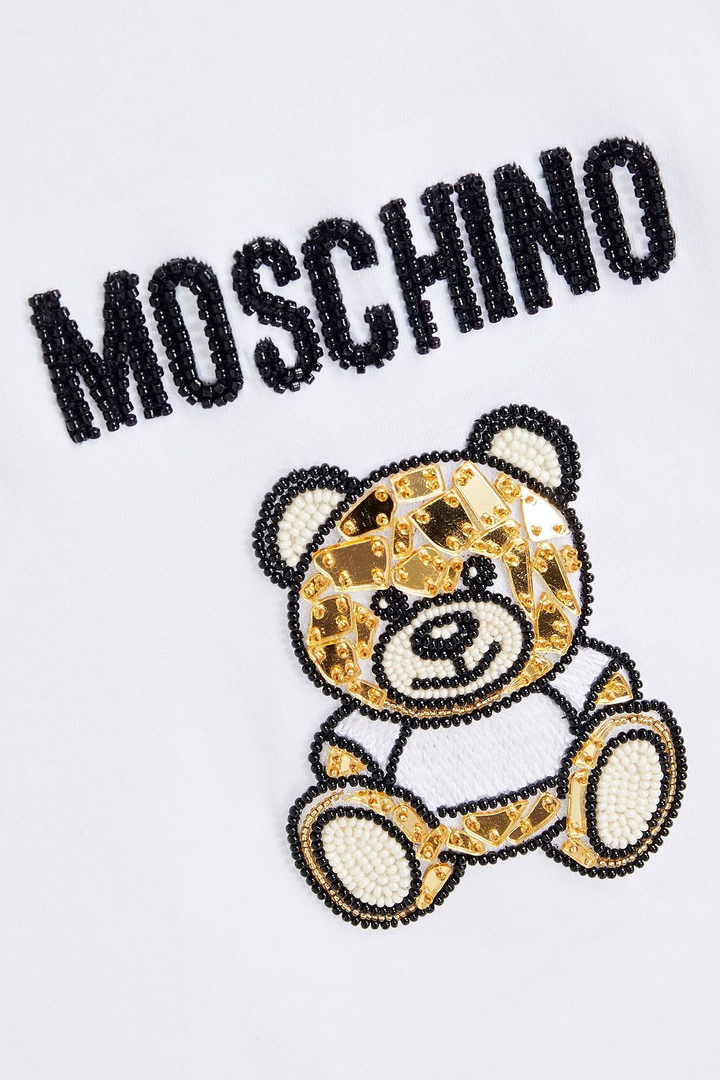 MOSCHINO Embellished cotton-jersey T-shirt