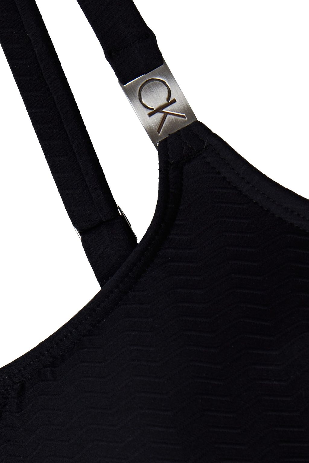 CALVIN KLEIN Stretch-piquè bikini top