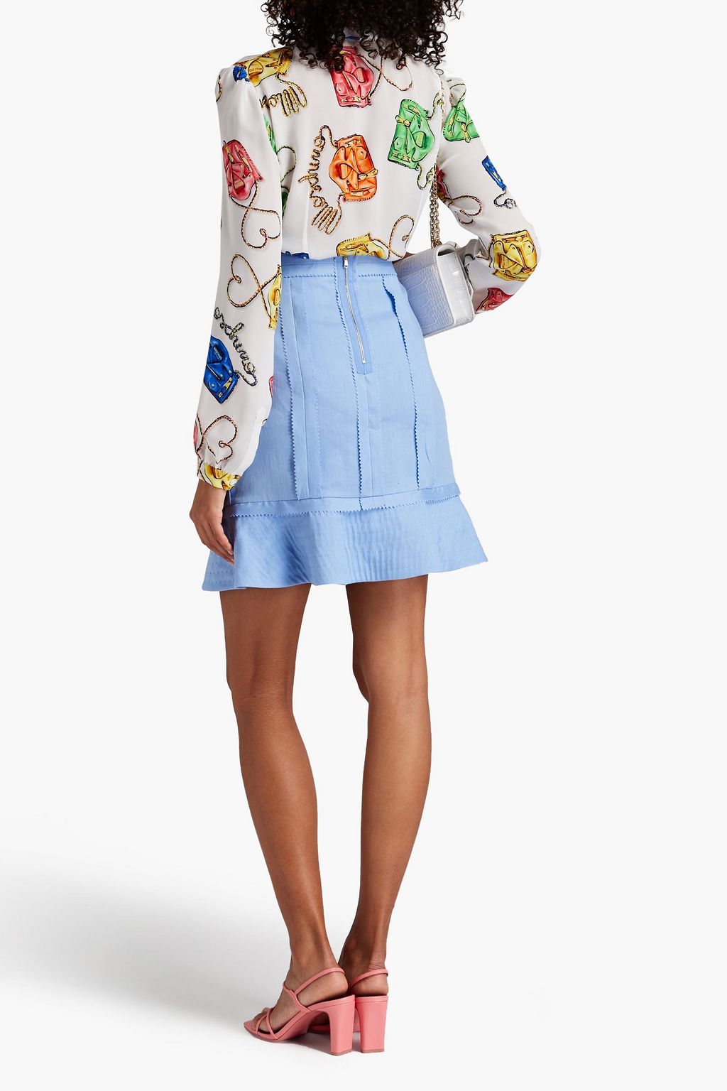 MOSCHINO Fluted pleated woven mini skirt