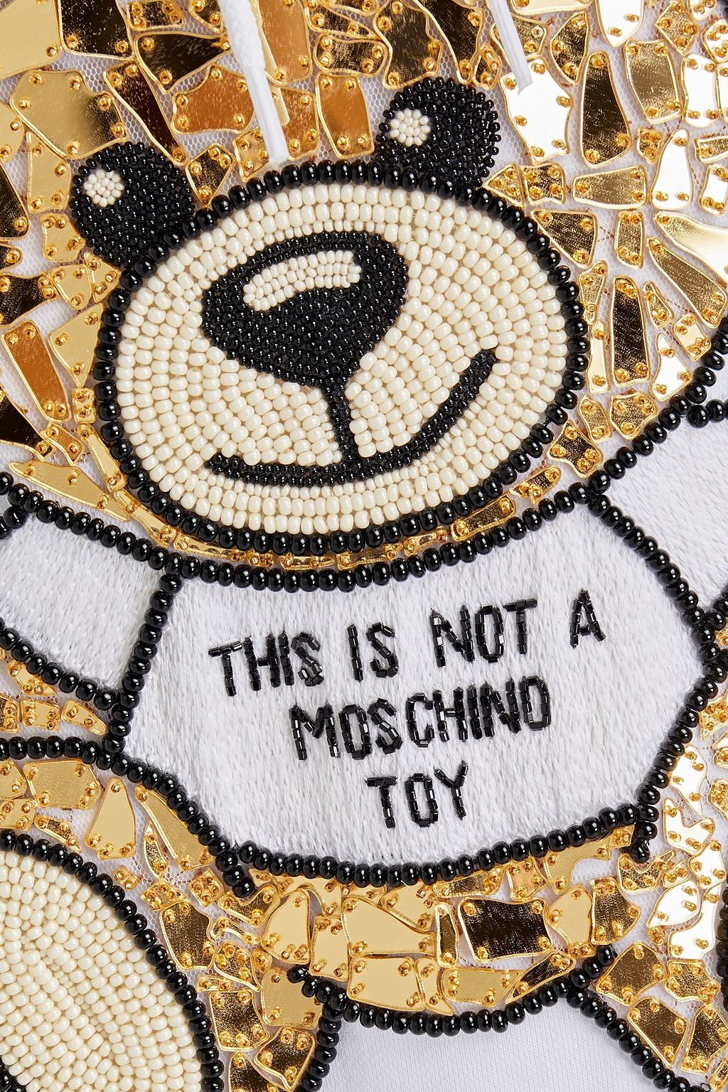 MOSCHINO Embellished French cotton-terry hooded mini dress