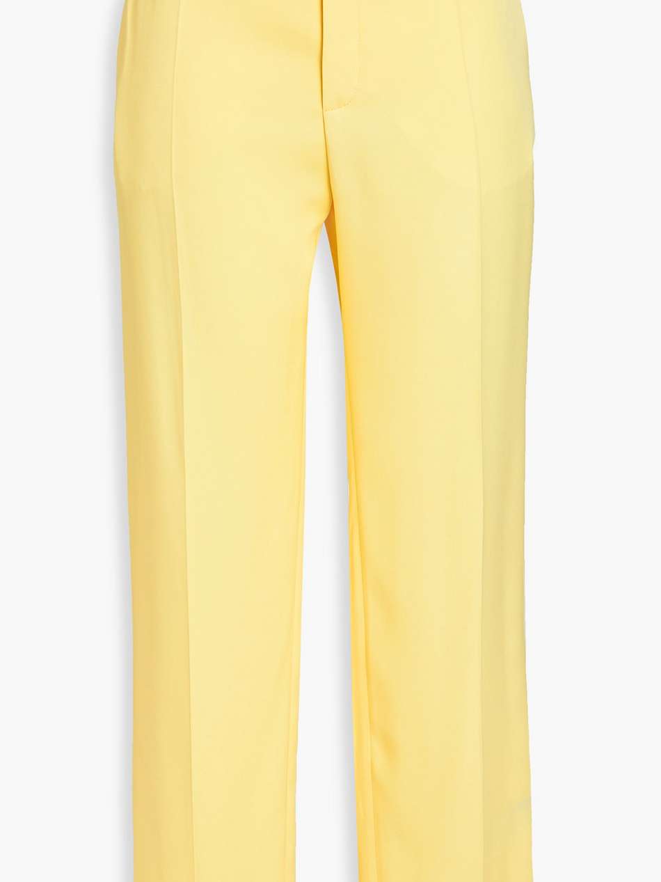 silk crepe de chine straight-leg pants