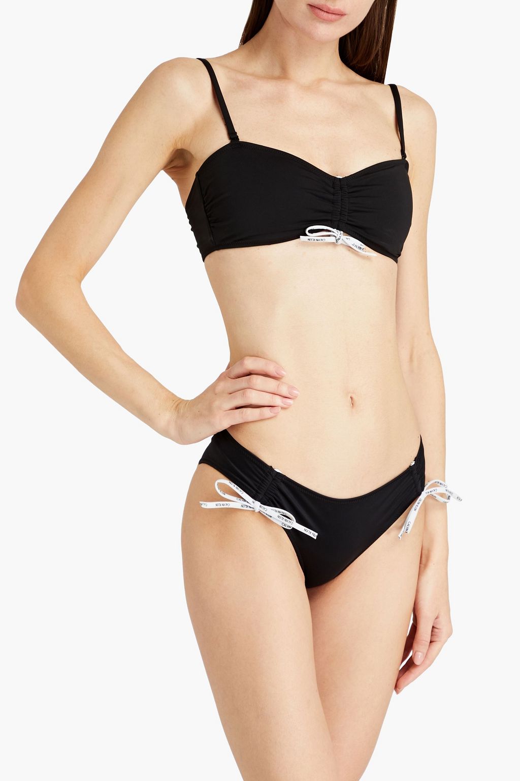 CALVIN KLEIN Monogram-trimmed low-rise bikini briefs