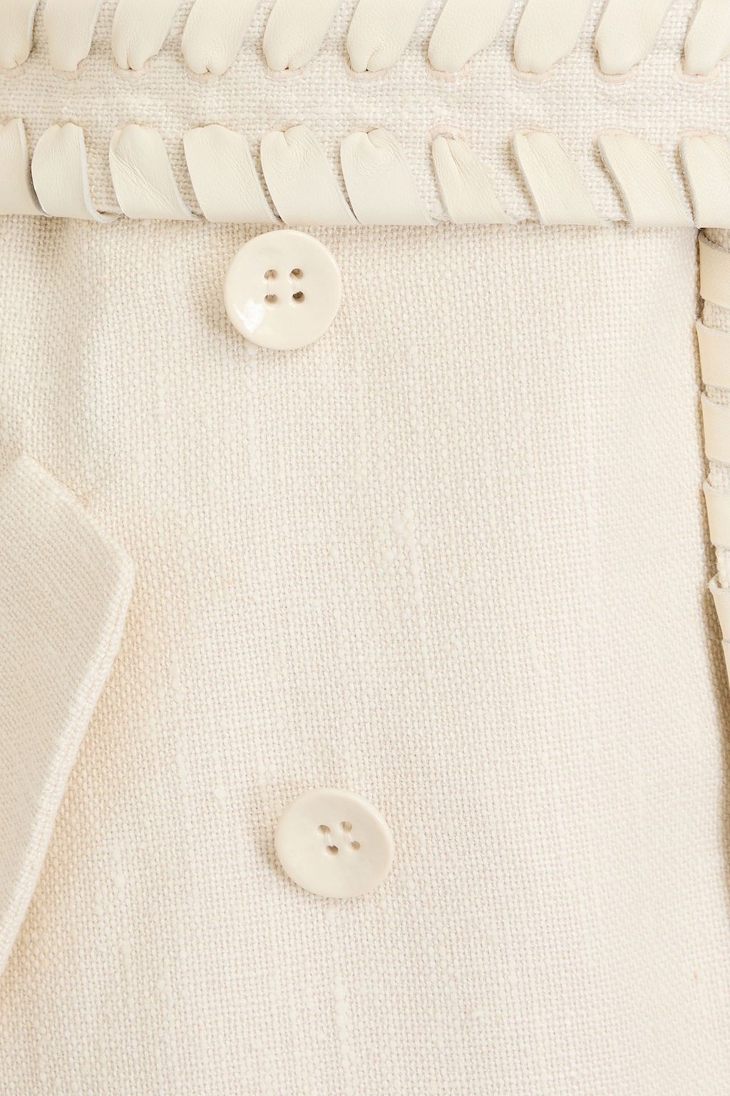CHLOÉ Trenchcoat aus Canvas aus einer Seidenmischung mit Lederbesatz
