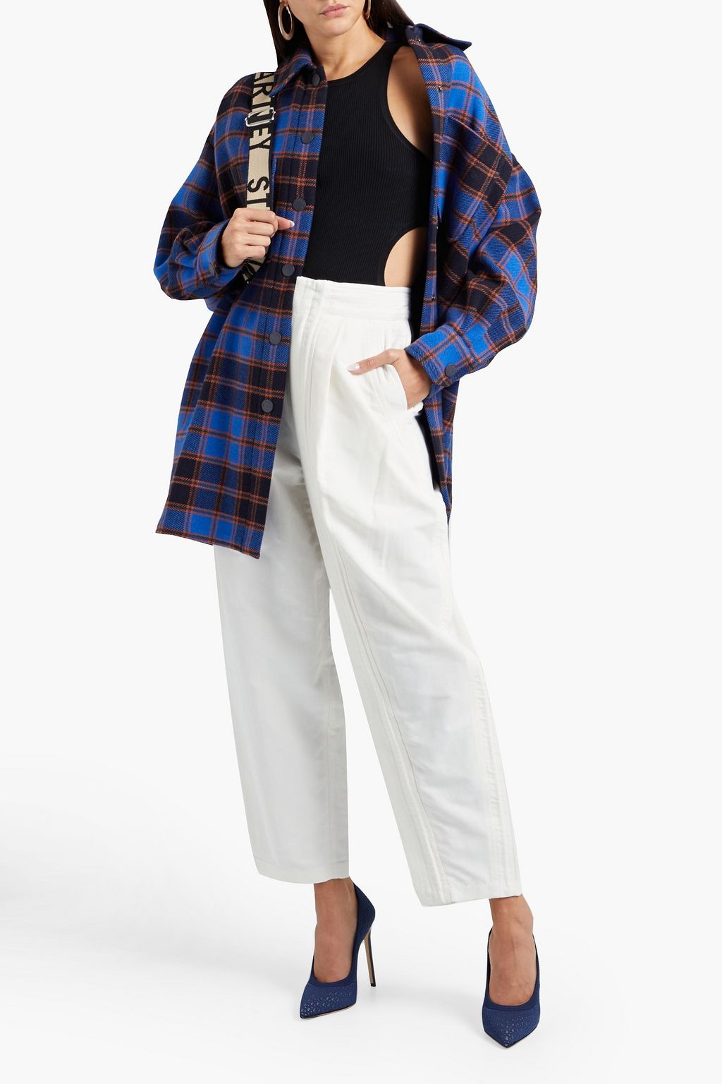 STELLA MCCARTNEY Pleated twill tapered pants