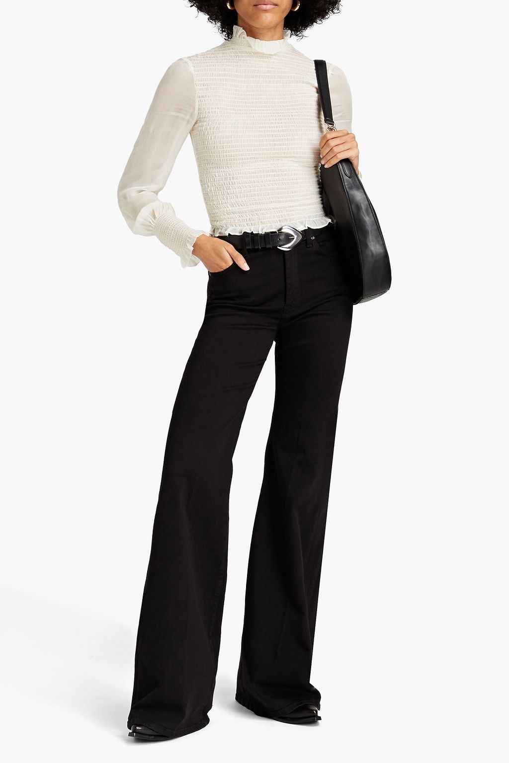 RAG & BONE Kayden shirred chiffon blouse