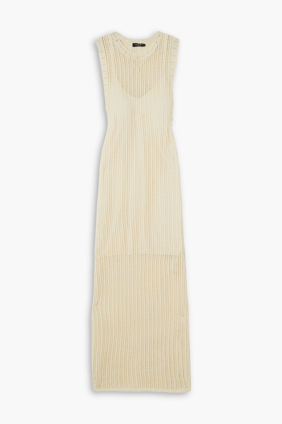 Rag & Bone Riley Crochet-knit Split Hem Maxi Dress In Ecru