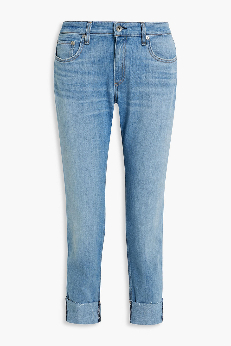 Rag & Bone Dre Low-rise Tulip Slim Boyfriend Jean In Blue