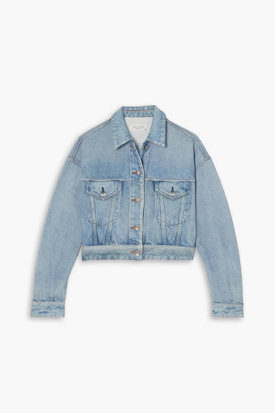 Rag & Bone Miramar Cropped Trucker Denim Jacket In Light Denim