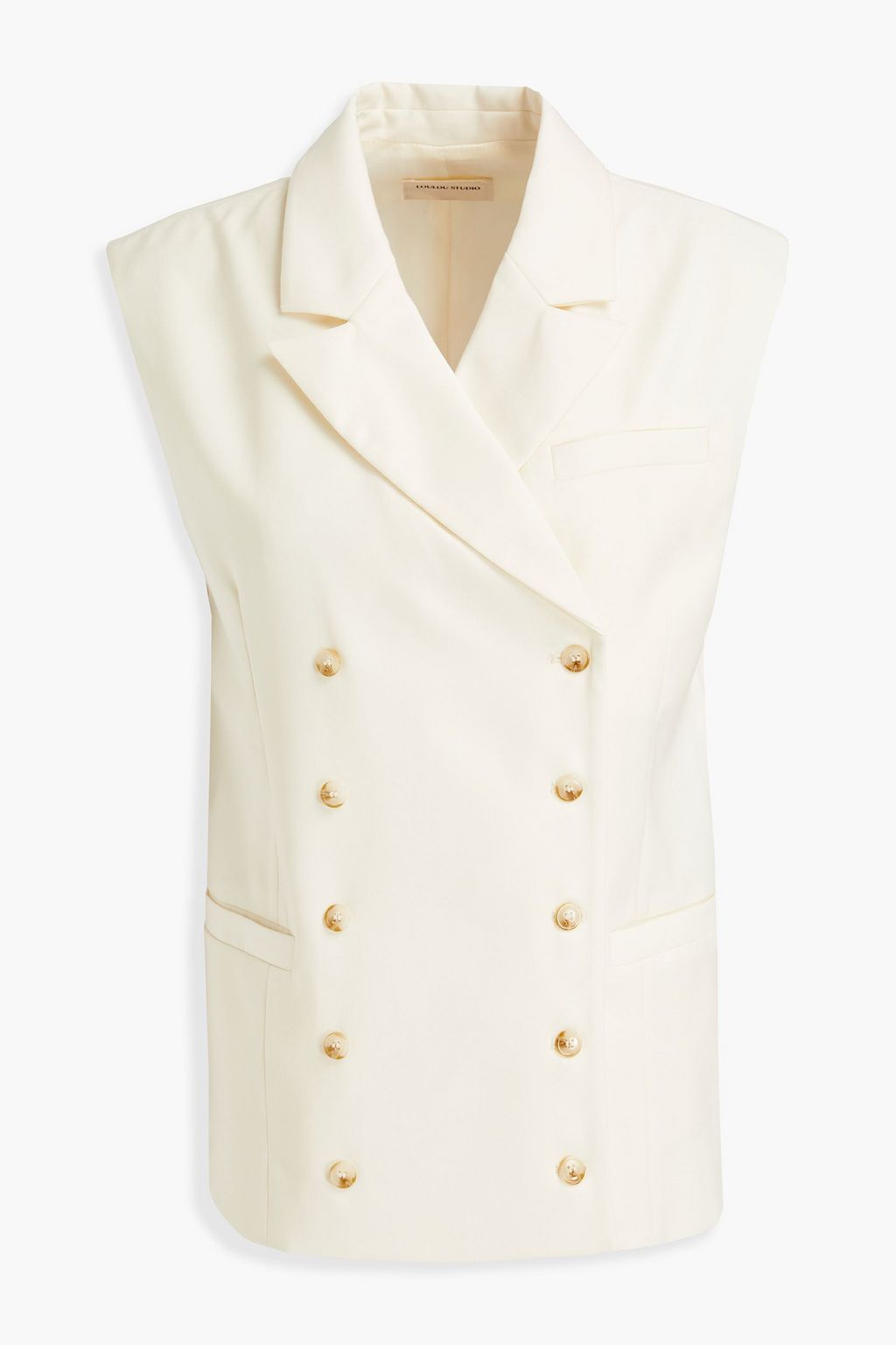 Ivory Crozet double-breasted wool vest 