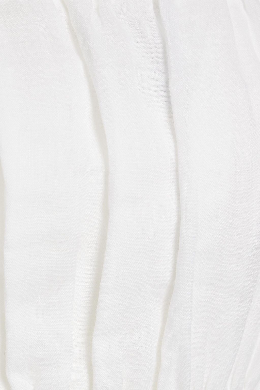 FRAME Shirred ramie-gauze midi dress