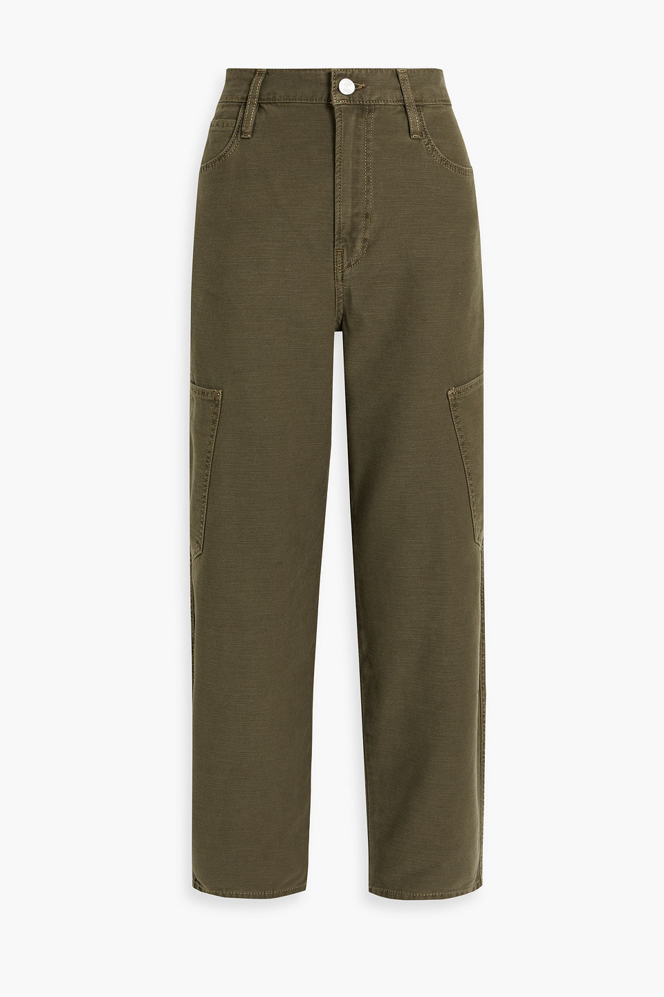 Frame High-rise Tapered Jeans In Army Green