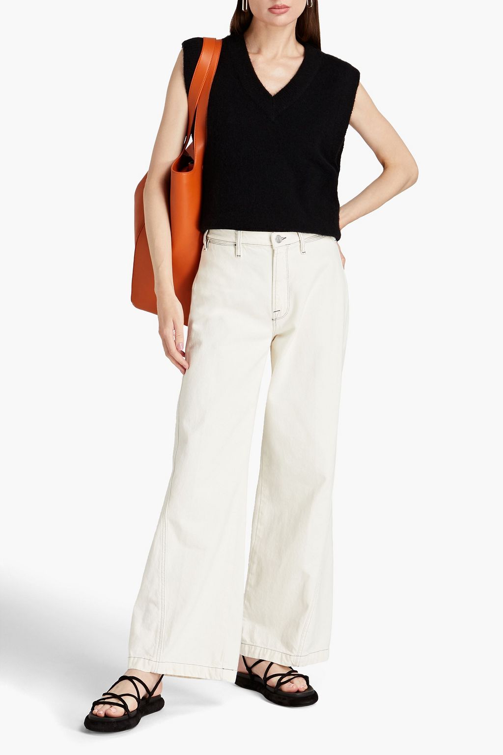 FRAME Le Baggy Palazzo high-rise wide-leg jeans