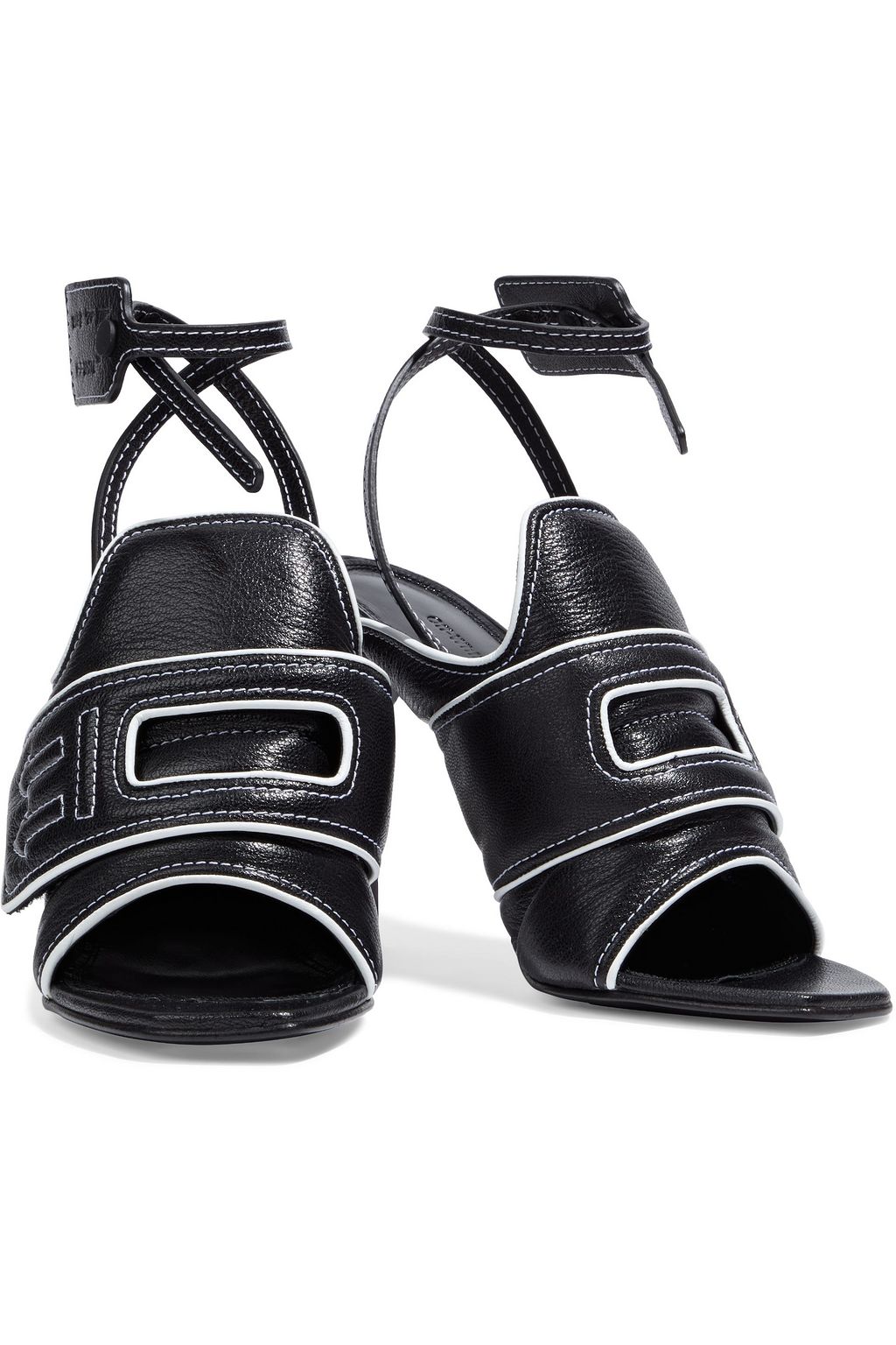 OFF-WHITE™ Cutout textured-leather sandals