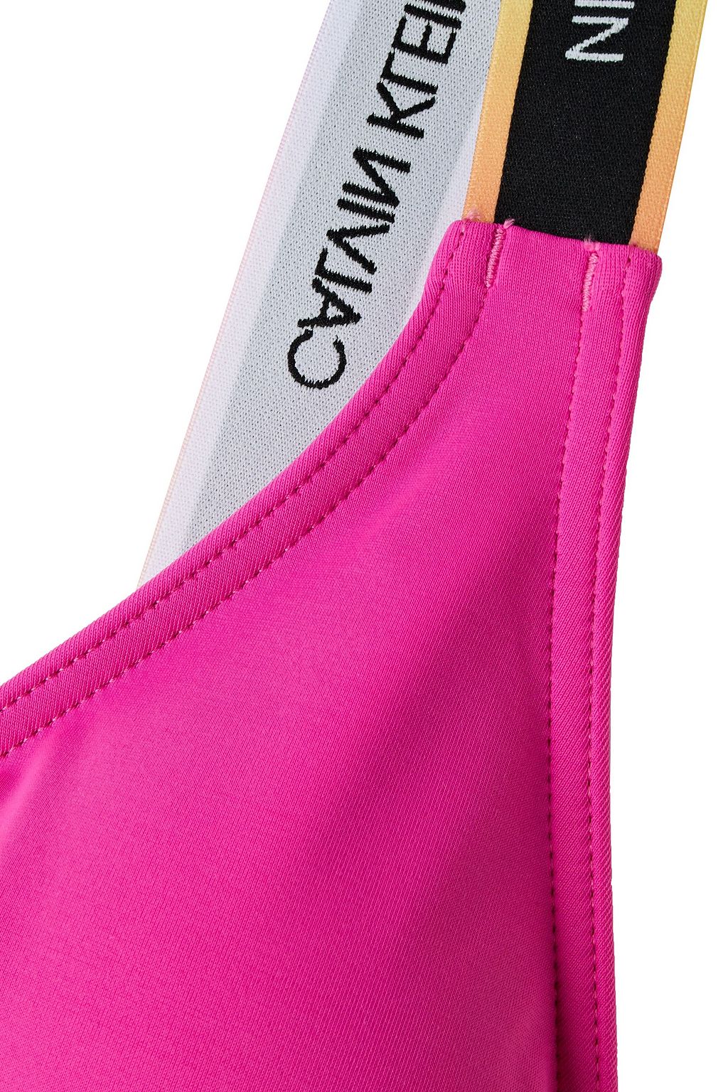 CALVIN KLEIN Monogram-trimmed triangle bikini top
