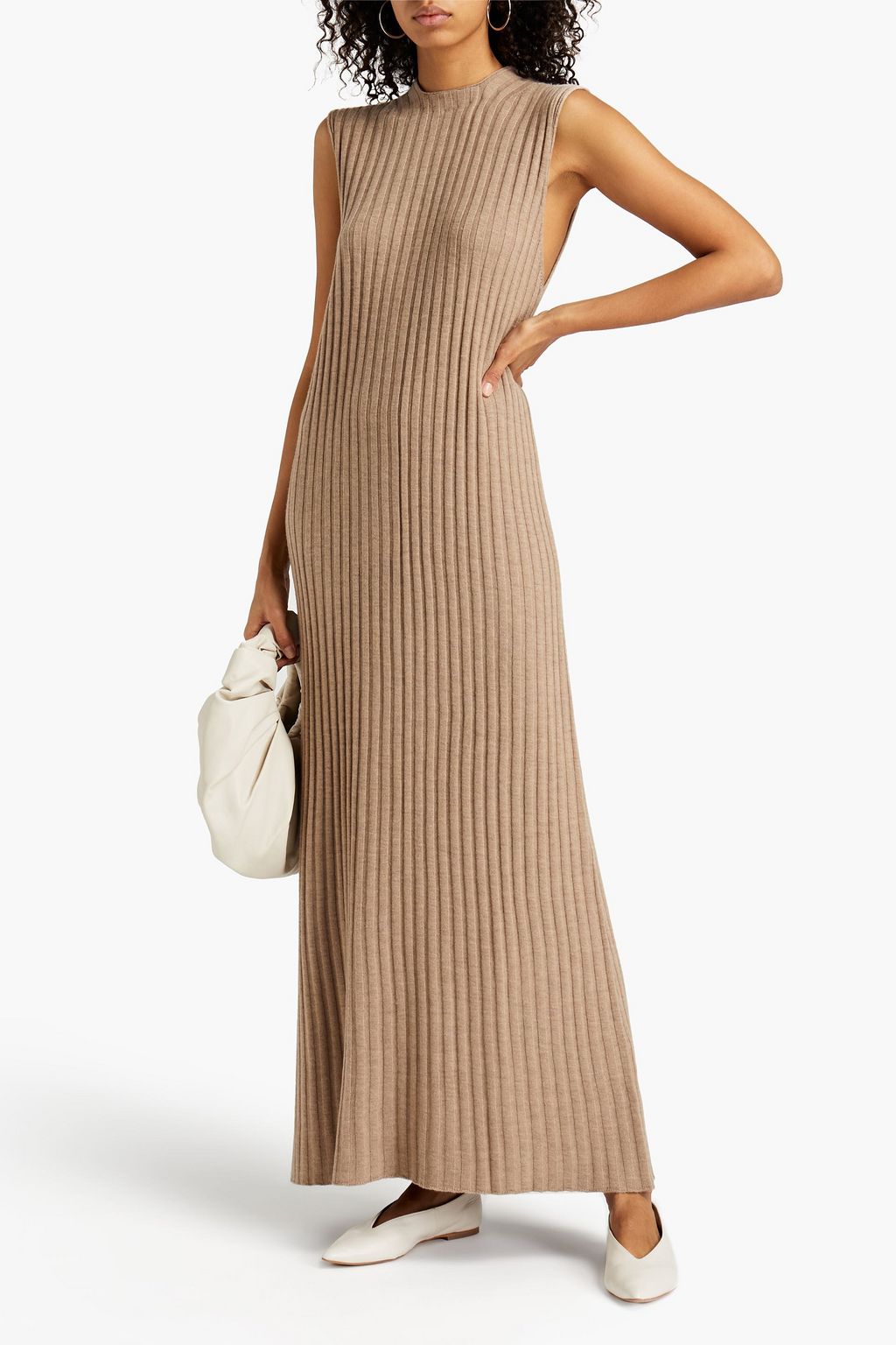 LOULOU STUDIO Andrott ribbed mélange wool and cashmere-blend maxi dress
