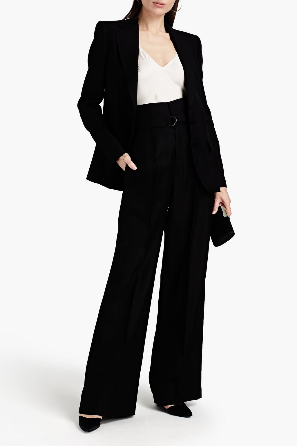 PHILOSOPHY DI LORENZO SERAFINI Belted pleated woven straight-leg pants