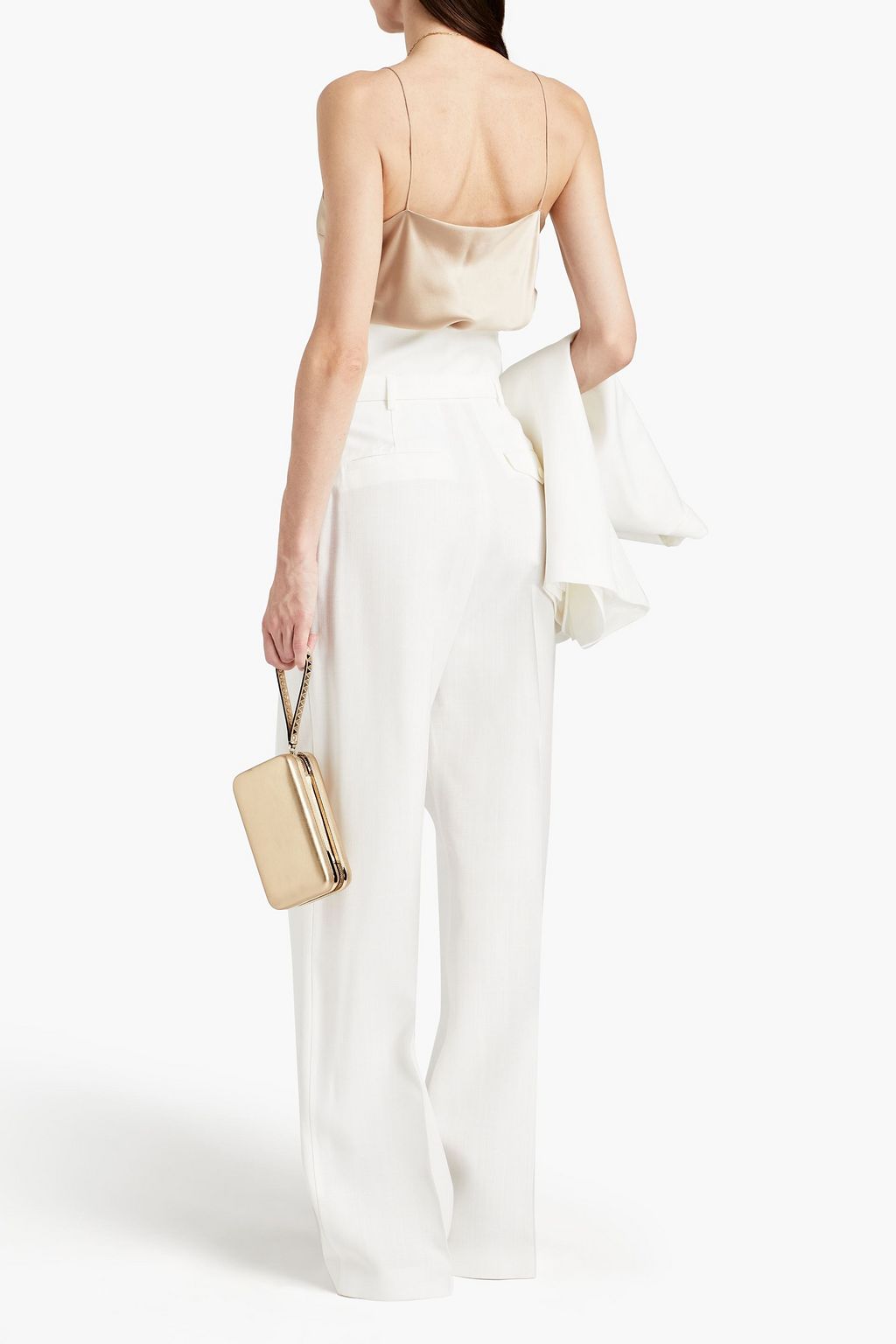 PHILOSOPHY DI LORENZO SERAFINI Belted pleated woven straight-leg pants