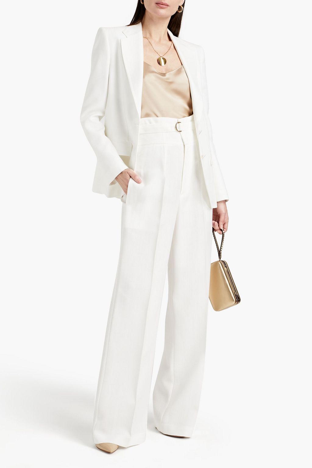 PHILOSOPHY DI LORENZO SERAFINI Belted pleated woven straight-leg pants