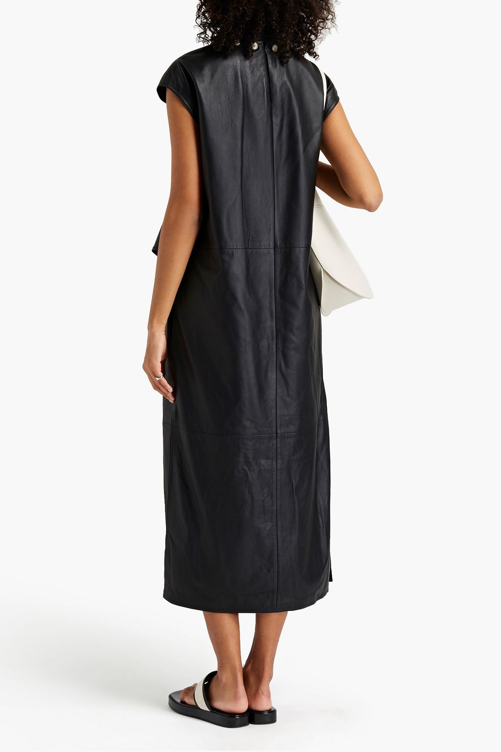 LOULOU STUDIO Lebuan draped leather midi dress