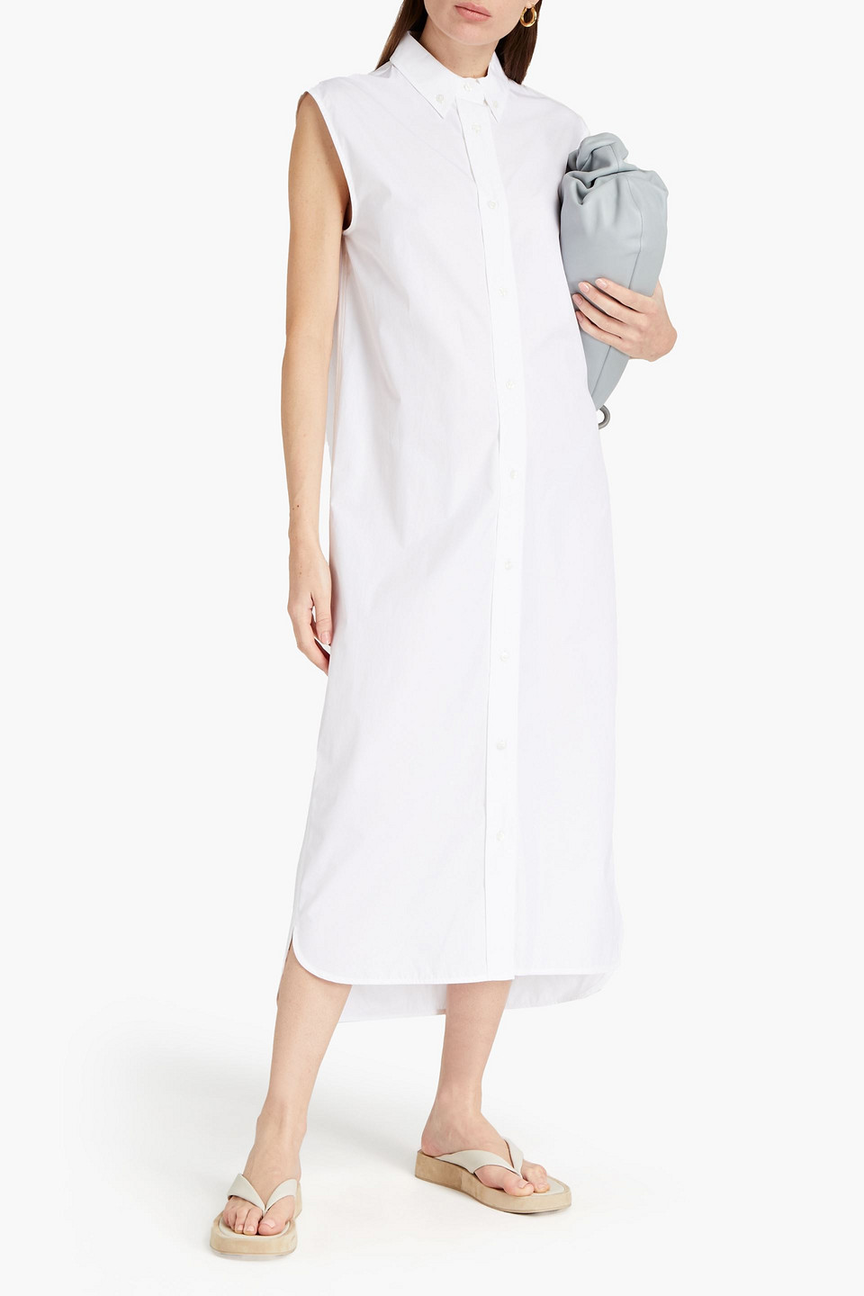 ワンピースその他 Loulou Studio White shirt dress in cotton Loulou Studio Ukara Cotton-poplin Midi Shirt Dress In White