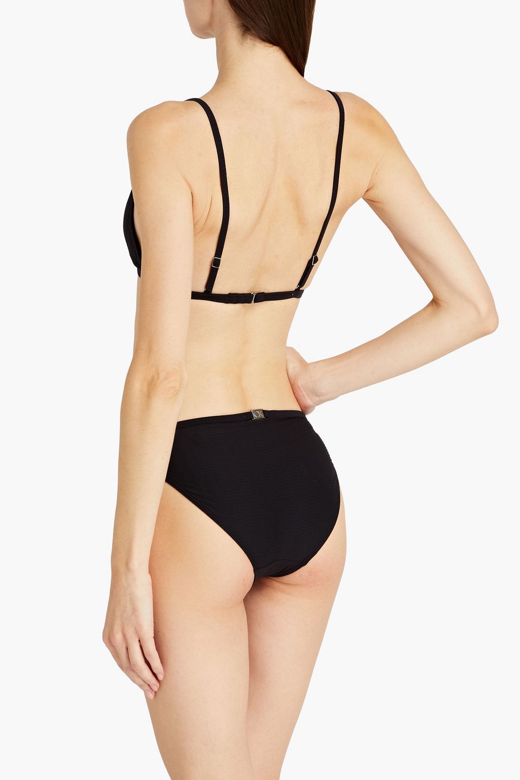 CALVIN KLEIN Stretch-jacquard triangle bikini top