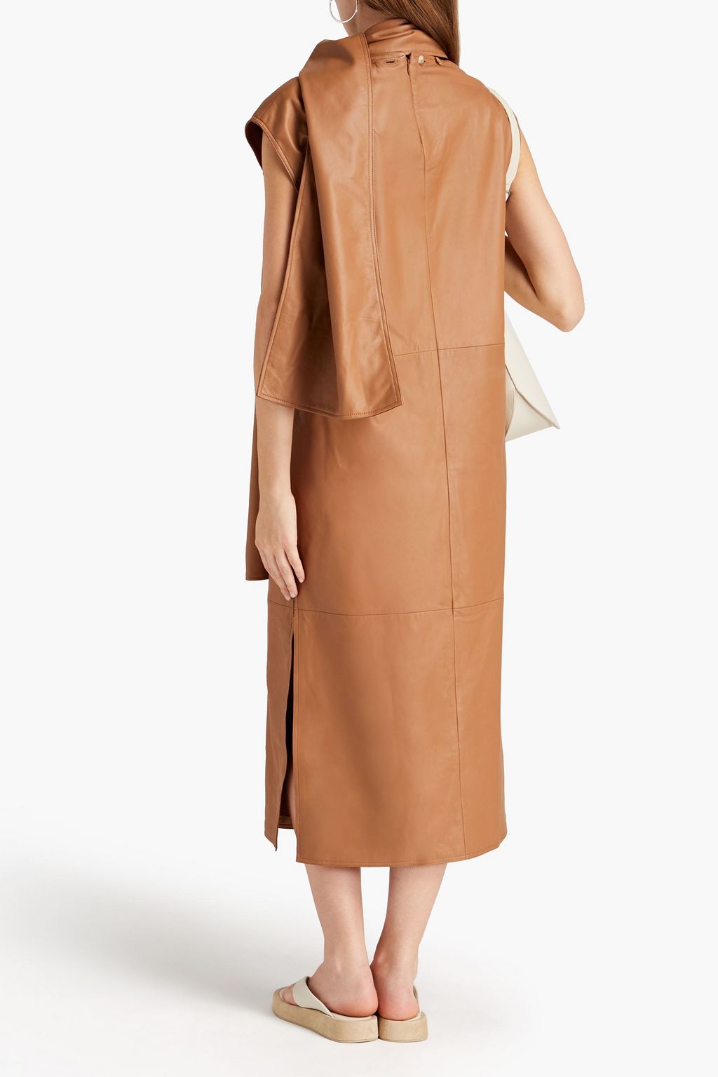 LOULOU STUDIO Lebuan draped leather midi dress