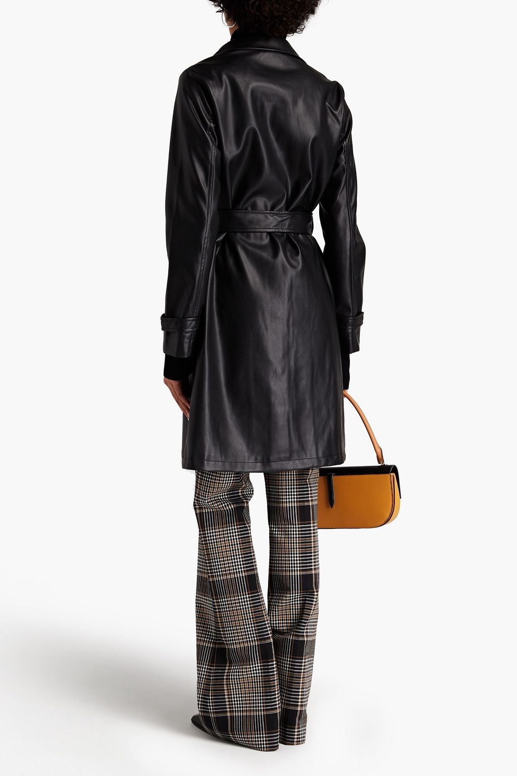UNREAL FUR Belted faux leather coat