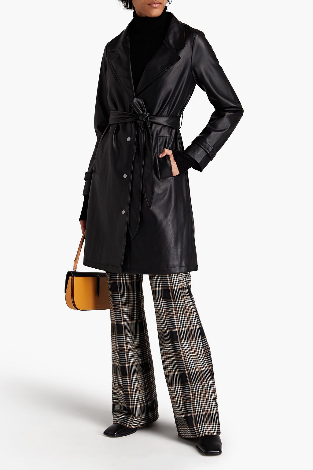 UNREAL FUR Belted faux leather coat