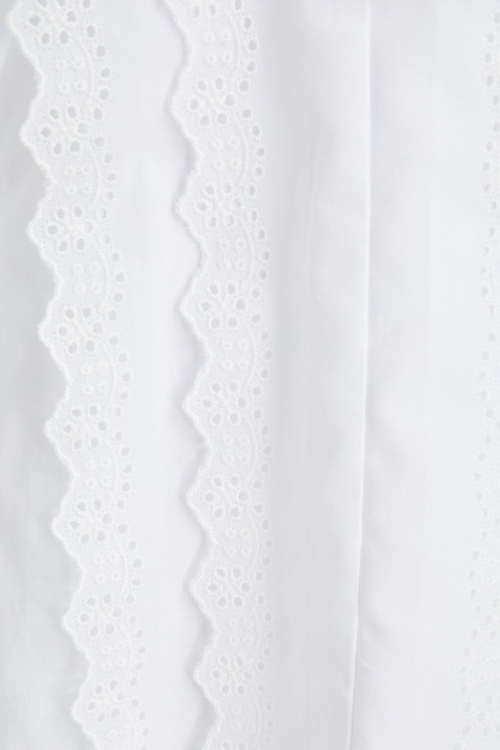 PHILOSOPHY DI LORENZO SERAFINI Lace-trimmed pleated cotton-poplin top